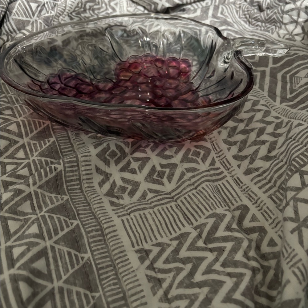 Elegant Purple Glass Serving Dish